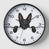 Reloj de pared de perro de pastor negro alemán de 