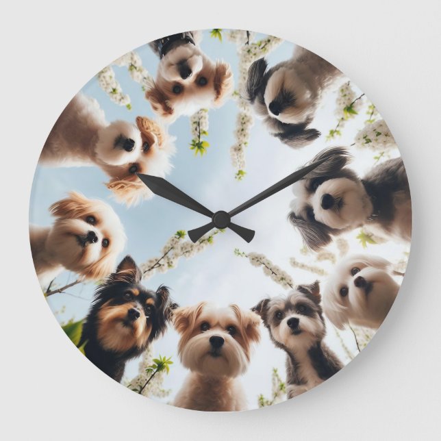 Reloj de pared de perro divertida y súper adorable (Anverso)