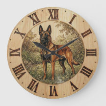 Reloj de pared de perro Malinois – Decoración del 