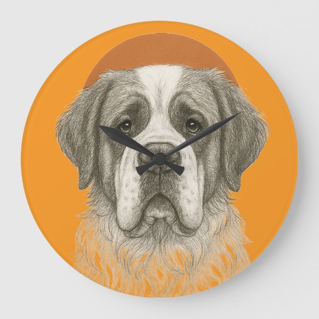 Reloj de pared de perro San Bernardo (Anverso)