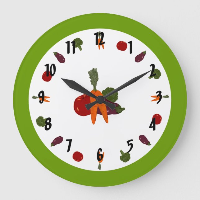 Reloj de pared de personalizable con verduras colo (Anverso)