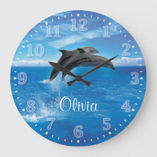 Reloj de pared de Personalizable de los delfínes