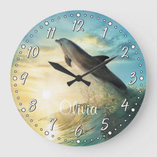 Reloj de pared de Personalizable del delfín