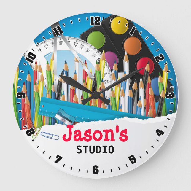Reloj de pared de Personalizable del estudio del (Anverso)