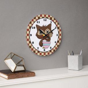 Reloj de pared de personalizado Baking Owl Kitchen