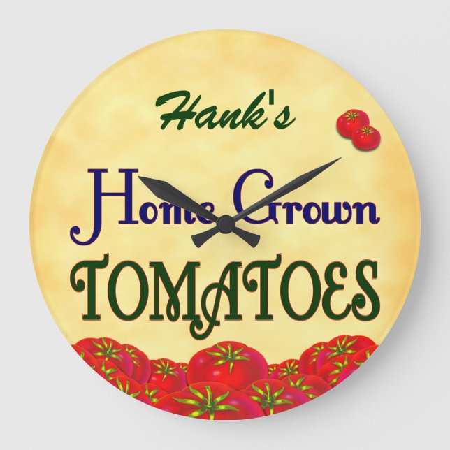 Reloj de pared de Personalizado de tomates de cose (Anverso)