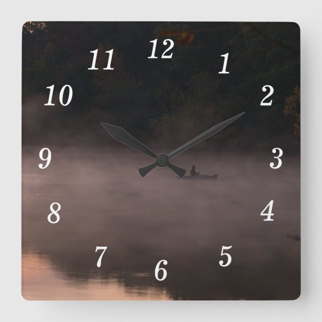 Reloj de pared de pesca de niebla temprana (Anverso)