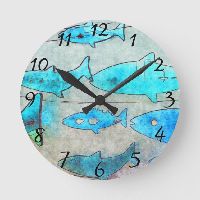 Reloj de pared de pescado (Anverso)