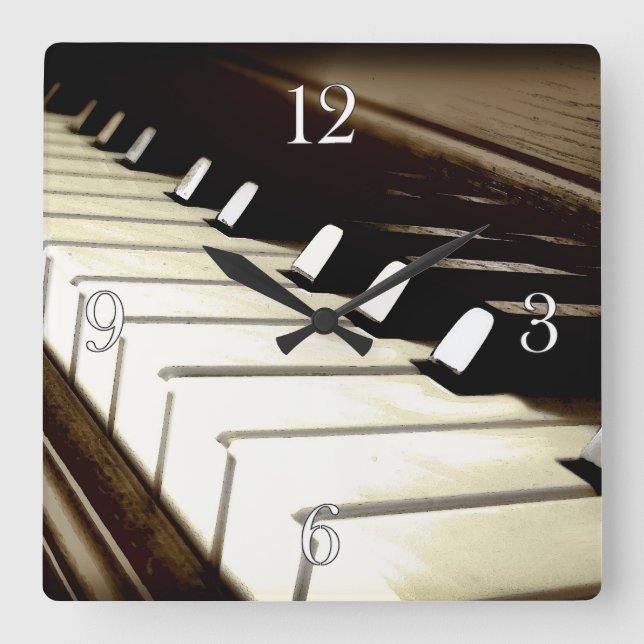 Reloj de pared de Piano Keys Music Lover (Anverso)