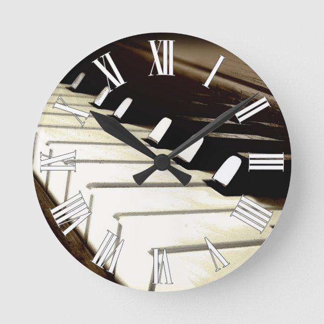 Reloj de pared de Piano Keys Music Lover (Anverso)