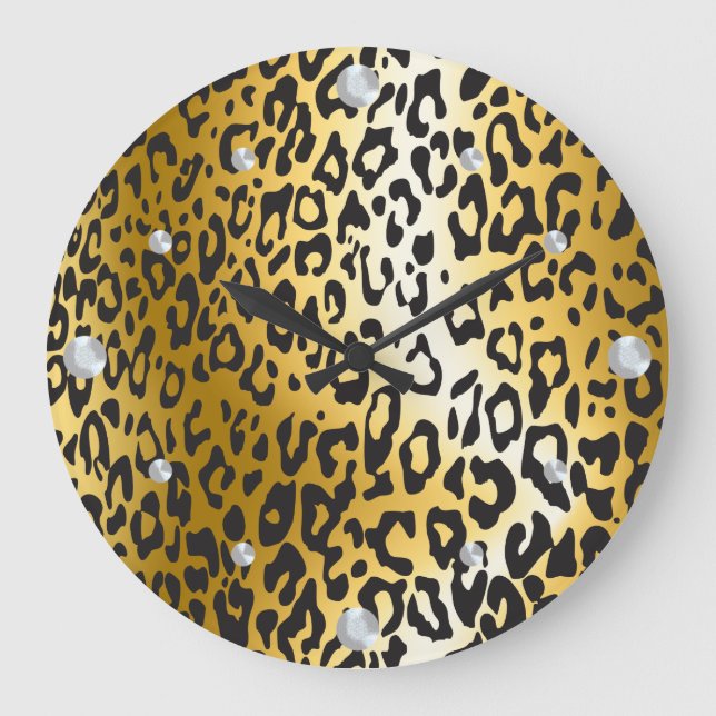 Reloj de pared de piel de leopardo