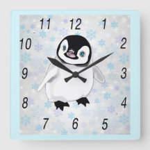 Reloj de pared de pingüino bebé