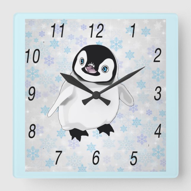 Reloj de pared de pingüino bebé (Anverso)