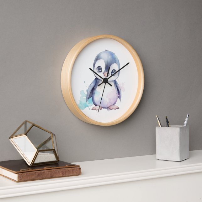 Reloj de pared de pingüino para bebés (Oficina)