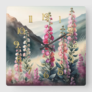 Reloj de pared de pintura de acuarela de dragones