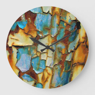 Reloj de pared de pintura de pinturas con grifo az