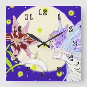 Reloj de pared de píxeles iluminado por luna