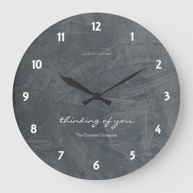 Reloj de pared de pizarra Pensando en ti (Anverso)