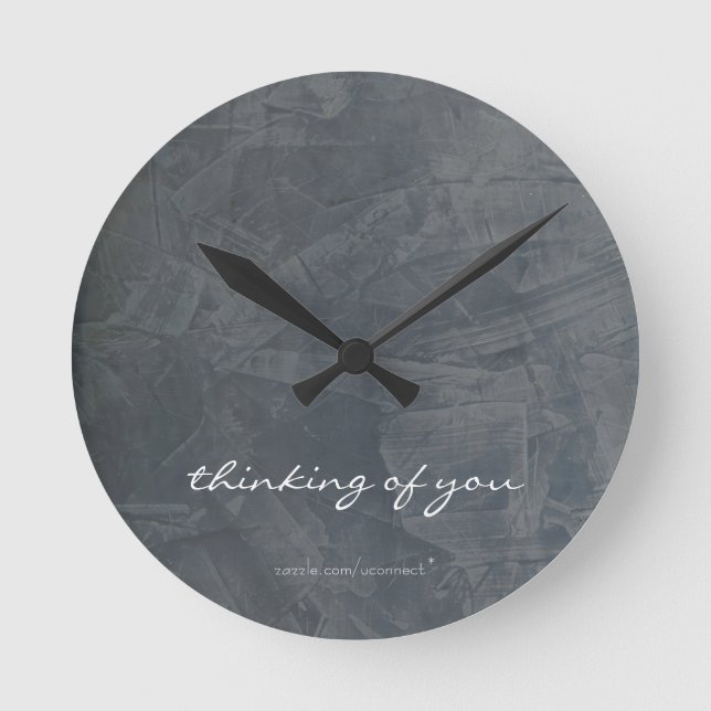 Reloj de pared de pizarra Pensando en ti (Anverso)