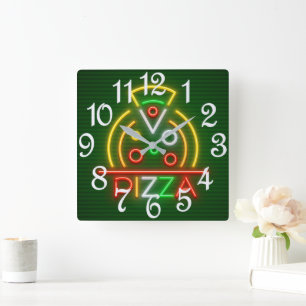 Reloj de pared de pizza