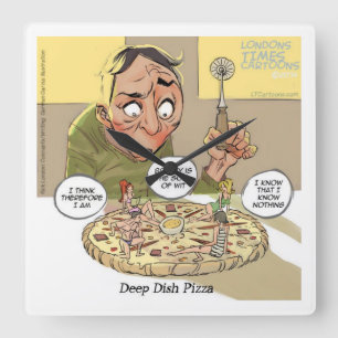Reloj de pared de pizza de filosofía divertida