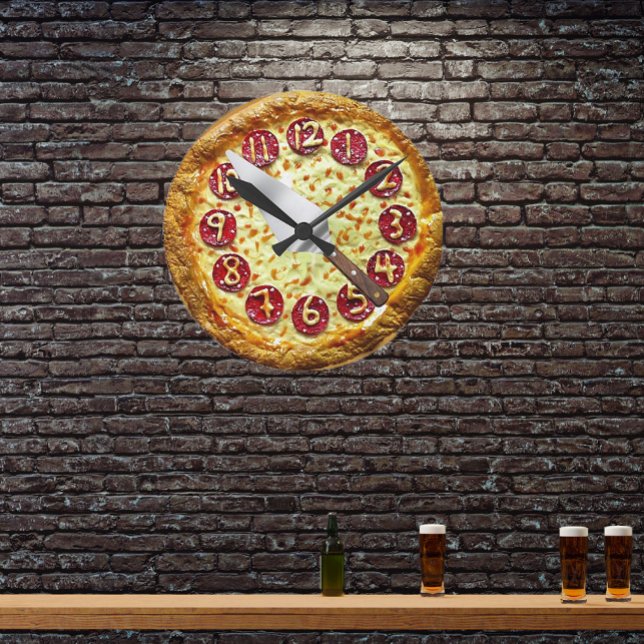 reloj de pared de pizza de pepperoni (Subido por el creador)