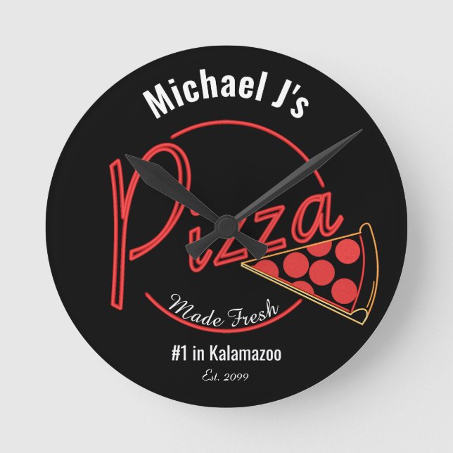 Reloj de pared de pizza recién hecho (Anverso)
