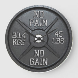 Reloj de pared de placa de Barbell - Sin dolor sin