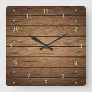 Reloj de pared de plancha de madera muy divertido