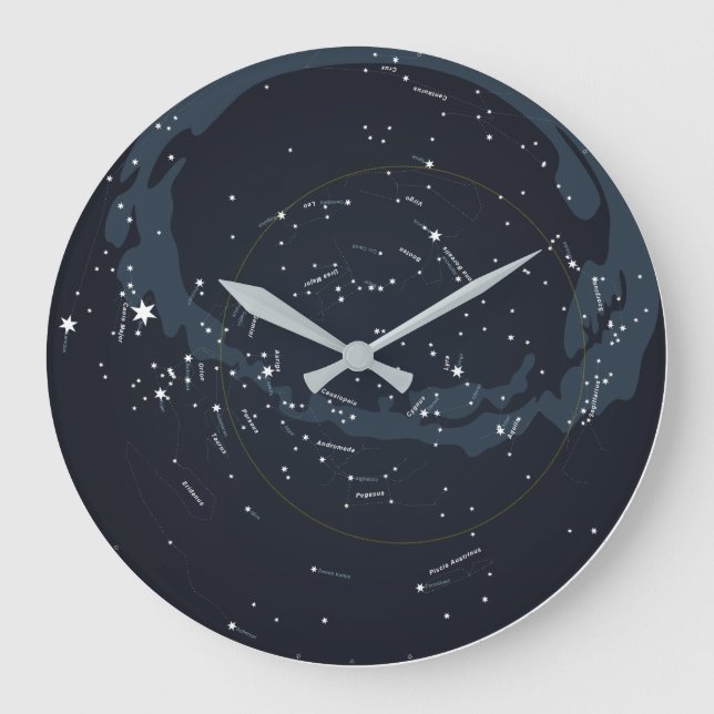 Reloj de pared de planisfera celeste (Anverso)