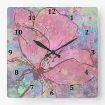 Reloj de pared de plaqueta floral