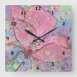 Reloj de pared de plaqueta floral