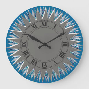 Reloj de pared de plata azul de Sun