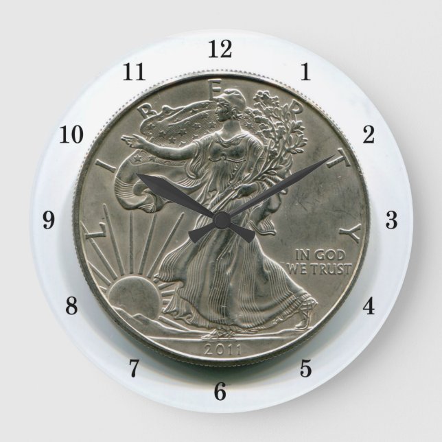 Reloj de pared de plata de Lady Liberty (Anverso)