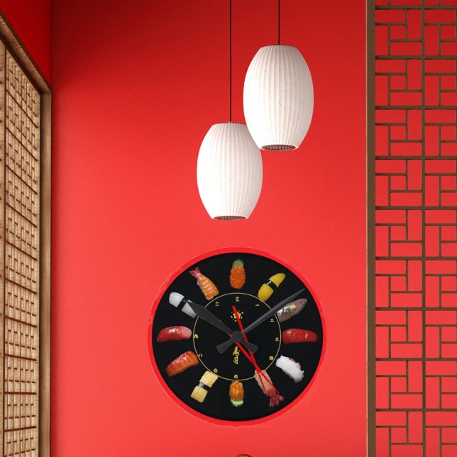 reloj de pared de plato de sushi (Subido por el creador)