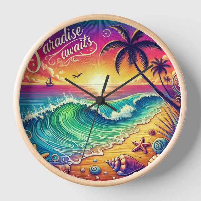Reloj de pared de playa (Anverso)
