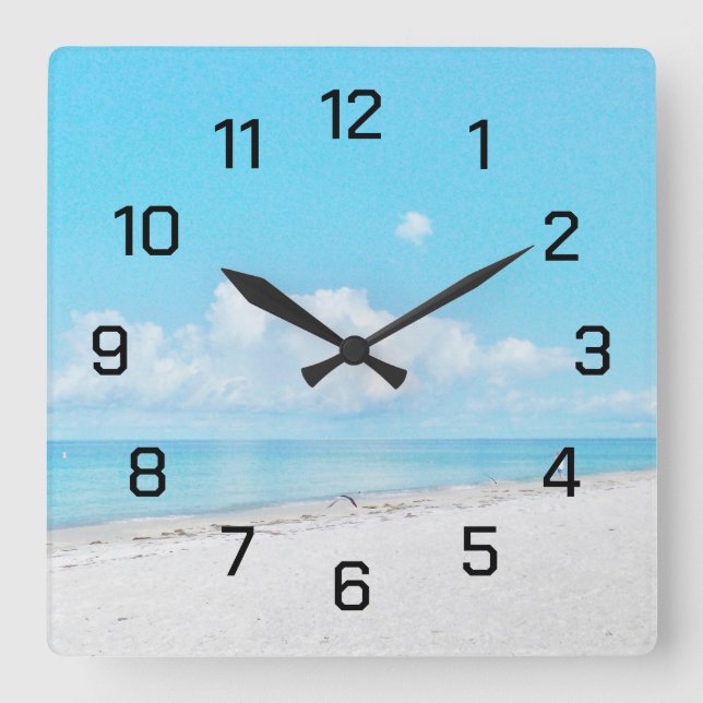 Reloj de pared de playa por la mañana (Anverso)