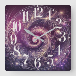 Reloj de pared de plumas galácticas