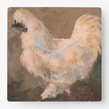 Reloj de pared de pollo de Silkie