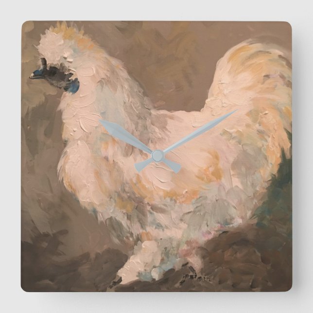Reloj de pared de pollo de Silkie (Anverso)