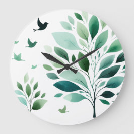 Reloj de pared de pollo, marco de madera natural r