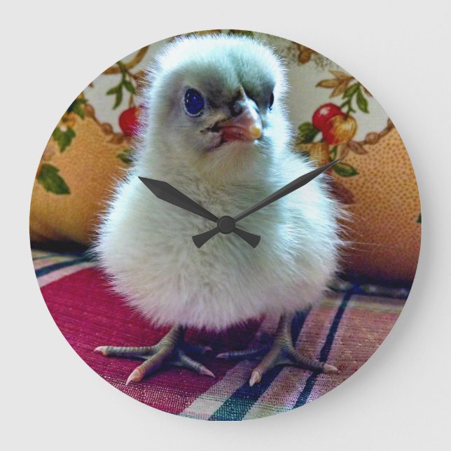 Reloj de pared de pollo para bebés adorable (Anverso)
