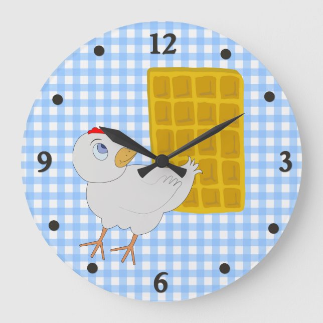 Reloj de pared de pollo y Waffle (Anverso)
