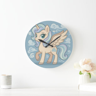 Reloj de pared de pony volador caprichoso – Peg pa