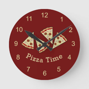 Reloj de pared de porciones de pizza