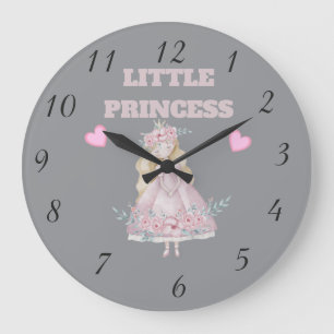 Reloj de pared de princesa pequeña linda Corazon