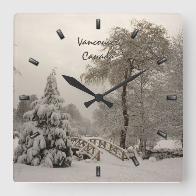Reloj de pared de puente de invierno Personalizado (Anverso)