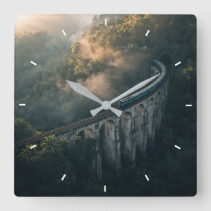 Reloj de pared de puente de tren escénico   Ferroc