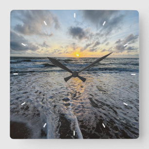 Reloj de pared de puesta de sol de playa personali