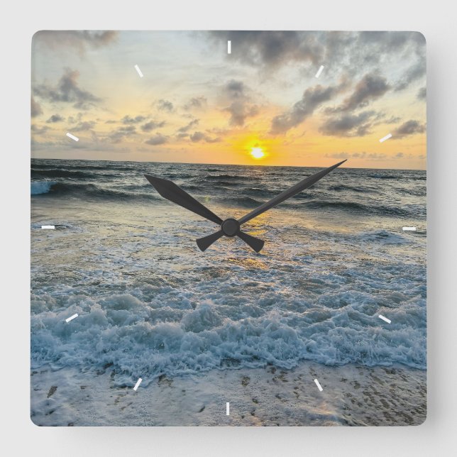 Reloj de pared de puesta de sol de playa personali (Anverso)